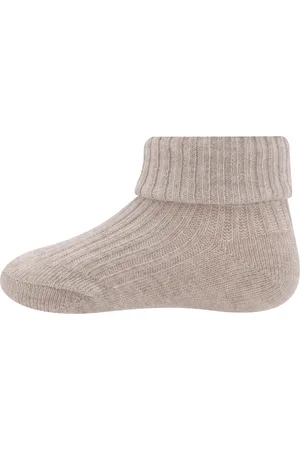 Ewers Rib Babysokjes - Mt. 15/16 - Dunkel Beige Melange