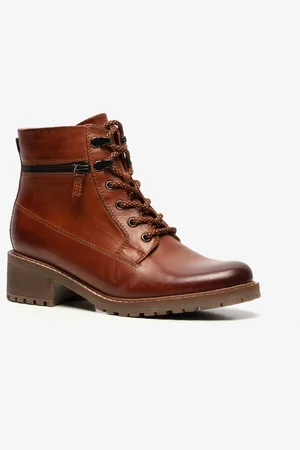 Hush Puppies Gevoerde leren dames veterlaarsjes - - Maat 40