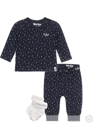 Dirkje Bio Basic SET(3delig) broekje - Shirt met printjes - 1 paar sokjes - Maat 86