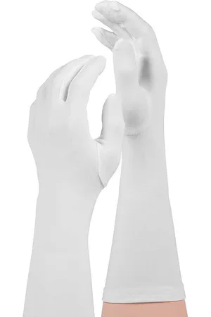 Apollo Nylon handschoenen - Lange handschoenen - 40 cm - - Maat S - Witte Handschoenen - Witte handschoenen verkleed - Carnaval