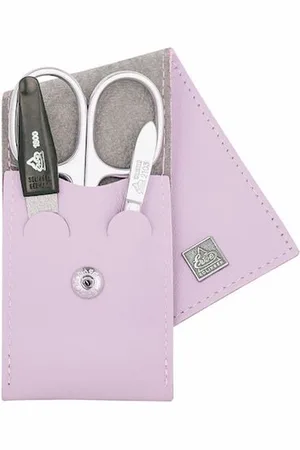 Erbe Solingen 3-delige Manicure Etui met Drukknoop sluiting Licht Paars (ERBE9673)