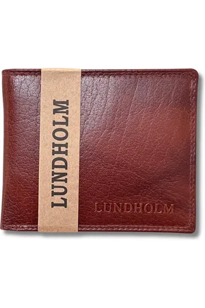Lundholm Leren portemonnee heren leer bruin hunter leer - portefeuille heren - hoogwaardig leer in compact, dun formaat - cadeautje voor hem cadeau voor man mannen cadeautjes