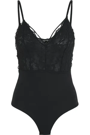 Pieces® Zwarte kanten body dames - Lace top Nichelle