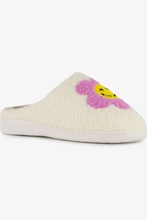 Thu!s Dames teddy pantoffels met smiley - - Sloffen - Maat 39