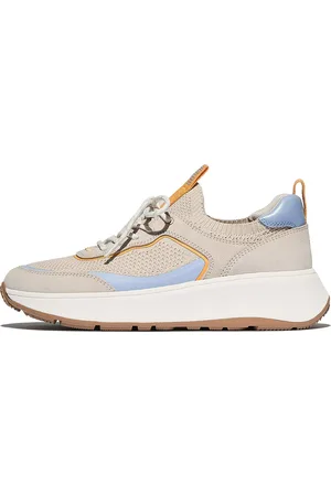 FitFlop F-Mode Suede/Knit Flatform Slip-On Laced Sneakers - Maat 36