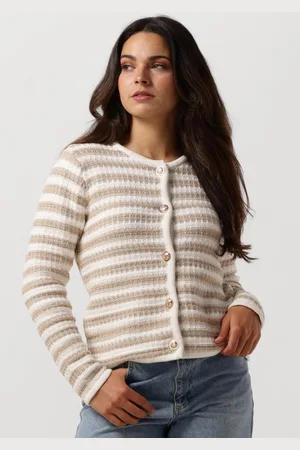 Neo Noir Limone Stripe Knit Jacket Truien & vesten Dames - Sweater - Hoodie - Vest- - Maat 38