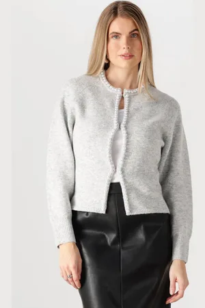 Neo Noir Lily Pearl Knit Cardigan Truien & vesten Dames - Sweater - Hoodie - Vest- - Maat 34