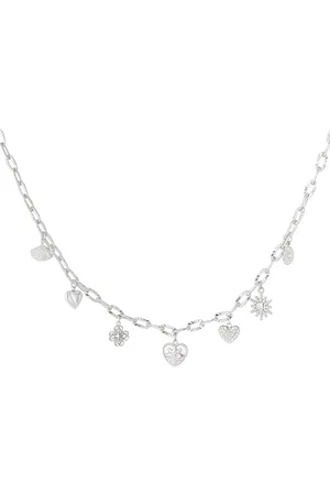 Yehwang Bedelketting | Hartjes | Bedels | Charms | Ketting | Stainless steel |