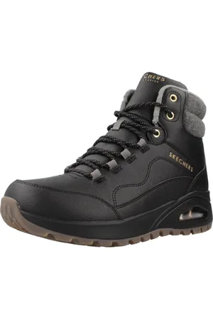 Skechers Damesschoenen Uno Rugged 177179-BBK Zwarte Enkellaarsjes