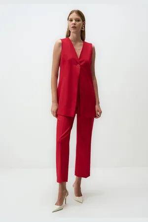 Jimmy Key Hoge Taille Ontspannen Pasvorm Gabardine Broek