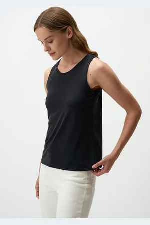 Jimmy Key Mouwloze U-Hals Basic Gebreid Tanktop
