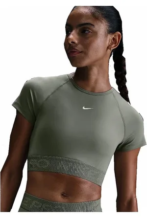 Nike Pro Dri-FIT Crop Short Sleeve Top Dames - - HM6369-320 - Maat L
