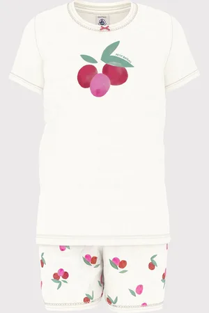 Petit Bateau Katoenen pyjama met short in fruitprint Meisjes Pyjamaset - ;Multicolour