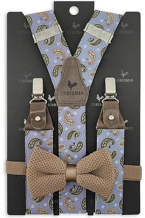 Sir Redman Bretels met strik - bretels combi pack Perfect Look lila-taupe
