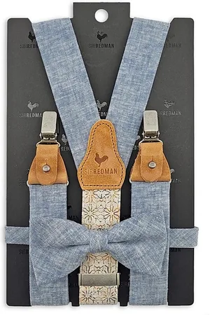 Sir Redman Bretels met strik - bretels combi pack Charming Chambré Blue