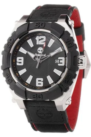 Timberland Zwart Leren Horloge Met Quartz Mechanisme