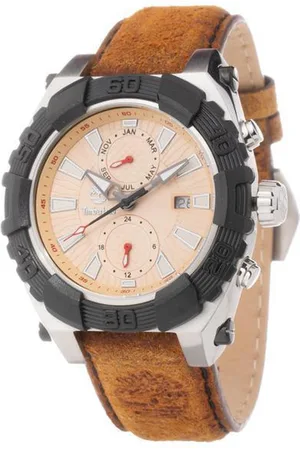 Timberland Bruin Leren Horloge Met 24 Uur Functie
