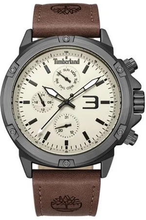 Timberland Bruine Leren Horloge Met Stalen Kast 46 MM