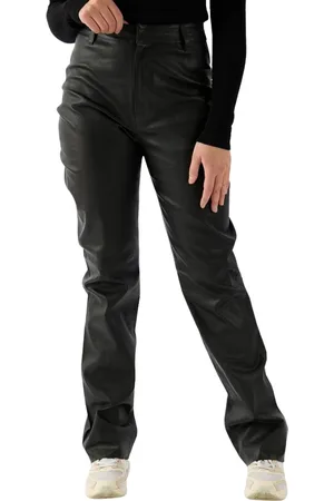 Donders Leren Broek met hoge taille