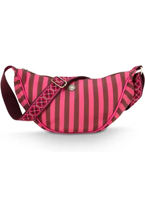 Pip Studio Freya Half Moon Cross Body Bag Stripe Pink 34x10x16cm
