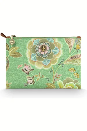 Pip Studio Charly Cosmetic Flat Pouch Medium Matata Green 24x1x15.5cm