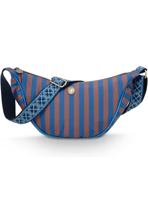 Pip Studio Freya Half Moon Cross Body Bag Stripe Blue 34x10x16cm