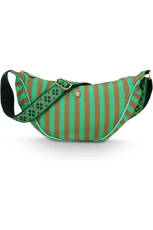 Pip Studio Freya Half Moon Cross Body Bag Stripe Green 34x10x16cm