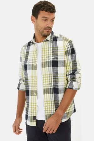Camel Active Geruit lang mouw shirt gemaakt van katoen - Maat menswear-4XL