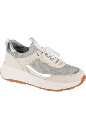 FitFlop F-Mode Suede/Knit Flatform Slip-On Laced Sneakers - Maat 41