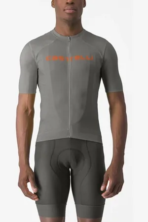 Castelli Fietsshirt Men Prologo Lite Jersey Gunmetal Gray/Brilliant Orange-XXXL