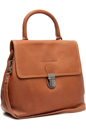Chesterfield Leren Schoudertas Cognac Angera