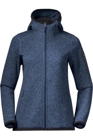 Bergans Vest Women Kamphaug Knitted Hoodie Orion Blue-L