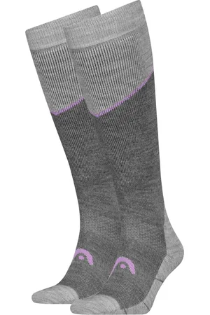 Head Skisokken Kneehigh - 2 paar - Light Grey Melange / Lilac - Maat 39/42