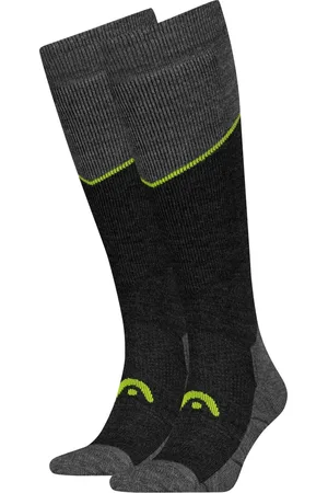 Head Skisokken Kneehigh - 2 paar - Grey Melange / Lime - Maat 39/42