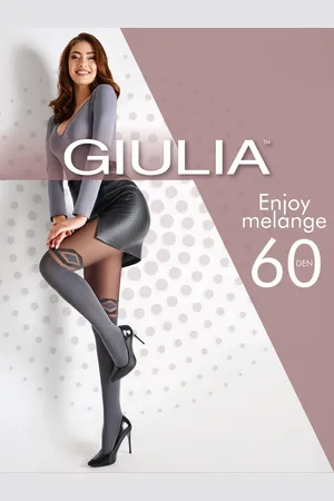 Giulia Enjoy Melange 60 - Panty - Tweekleurig patroon - 60/20 denier - Large - Donkergrijze Melange