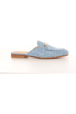 MAURY Elegante damesslipper jeans lichtblauw