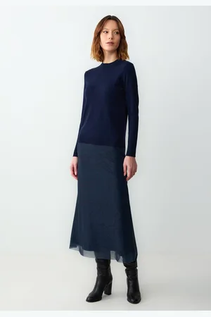 Jimmy Key Normale Taille, Rechte Snit, Patroon, Gebreide Lange Rok Van Mesh