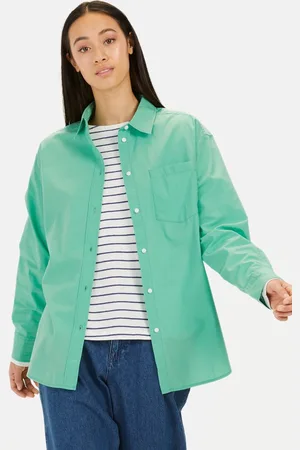 Camel Active Blouse van katoen - Maat womenswear-S - Pepermunt