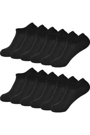 Gianvaglia Sneaker Sokken Heren Dames - 12 paar - Katoen - - Maat 41-46 - Korte Sokken - Sneakersokken Unisex SK-500-Black