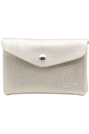 Flora & CO Dames Portemonnee - Portefeuille - Beurs - Wallet - met rits - taupe metallic