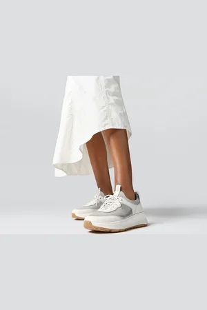 FitFlop F-Mode Suede/Knit Flatform Slip-On Laced Sneakers - Maat 36
