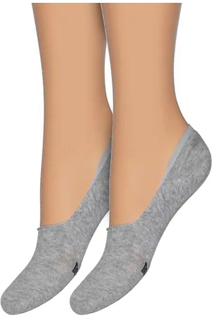 Bonnie Doon Sneaker Footie Dames Licht Grijs maat 35/38 - 2 paar - Niet zichtbaar in sneakers - Anti-slip en Elastische Boord - Zakken niet onder de Voet - Invisible Socks - Onzichtbare Kousenvoetjes - Lichtgrijs - - OL0410022.107