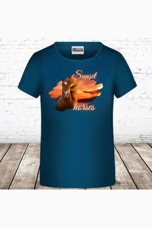 James & Nicholson Meiden shirt met paardenprint 134/140