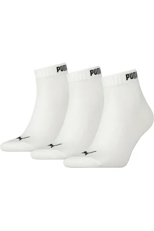 PUMA Unisex quartersocks-sneakers in retro-design enkelhoog voor dames en heren, set van 3