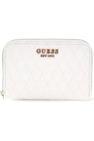 Guess Portemonnee Betula SLG Medium Zip Around Wallet Wit