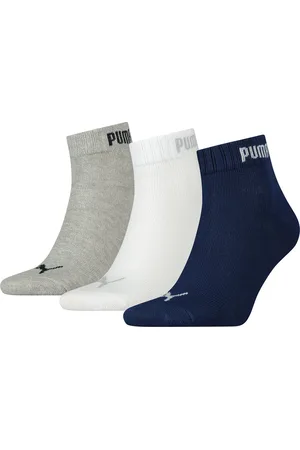 PUMA Unisex quartersocks-sneakers in retro-design enkelhoog voor dames en heren, set van 3