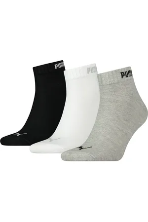 PUMA Unisex quartersocks-sneakers in retro-design enkelhoog voor dames en heren, set van 3