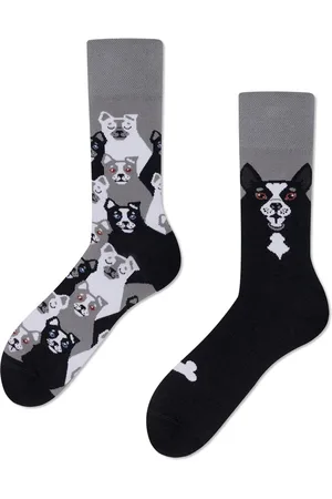Many Mornings Unisex sokken - Black Dog - Unisex - Maat: 43 - 46