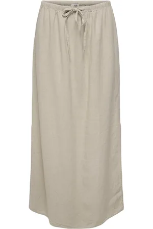 JDY Jacqueline de Yong Rok say Mw Maxi Slit Skirt Wvn Noos 15338770 Oatmeal/melange Dames Maat - L