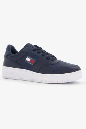 Tommy Hilfiger Retro Basket Leren Heren Sneakers - Blauw - Maat 41